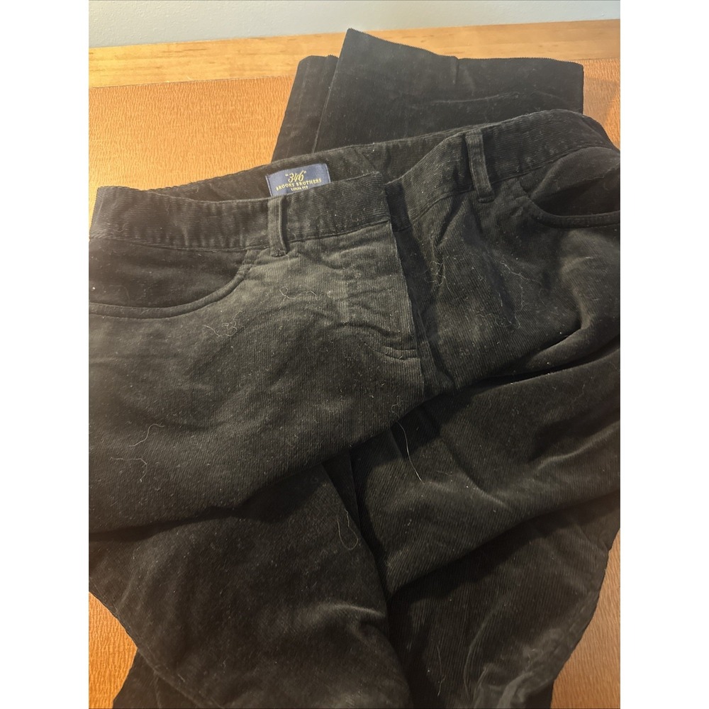 Brooks Brothers Lucia Fit Pant Trousers Women's Size 10. Black Corduroy Stretch.